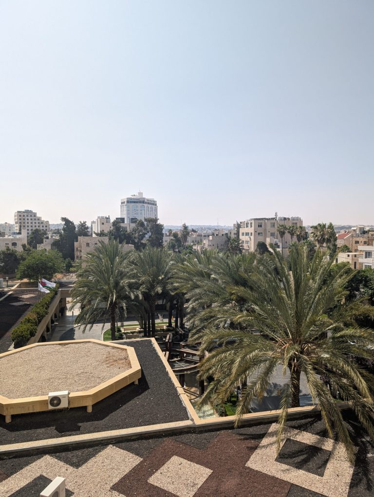 View outside Intercontinental hotel window in Amman